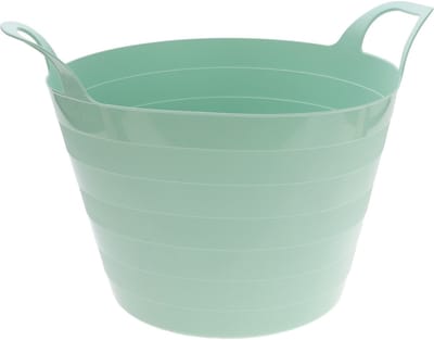 Excellent Houseware Flexibele wasmand - mintgroen - 30 liter - kunststof - 54 x 37 cm - met handvatten