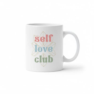 Self Love Quote Mok “Self Love Club” | Inspirerende Koffiemok Cadeau | 330 ml