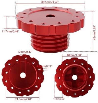 Gaming-stuurwieladapter - Aluminium Stuurwieladapter - Duurzaam en sterk - Zwart (Rood) - Sim Racing Accessoire - Geschikt voor Thrustmas...