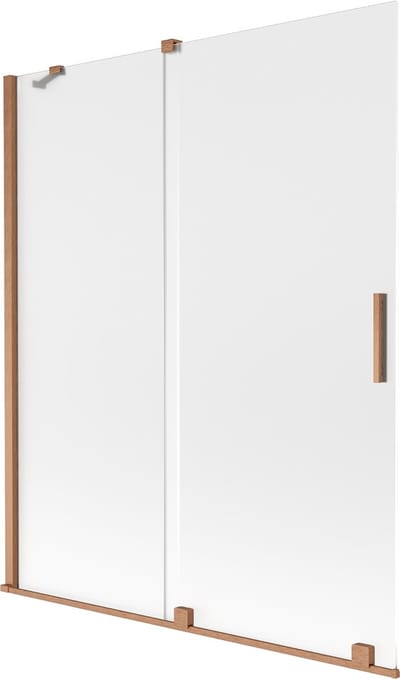 Mexen Velar badwand 2-delige schuifdeur 140 x 150 cm, ijsbloem, geborsteld koper - 896-140-000-31-65