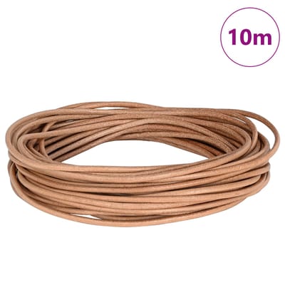 vidaXL - Leren - Koord - 1 - Bruin - Ø2,5 - mm - x - 10 - m - Leer