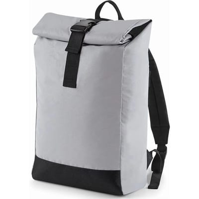 Reflective Roll-Top Backpack/Rugzak BagBase - 15 Liter Silver