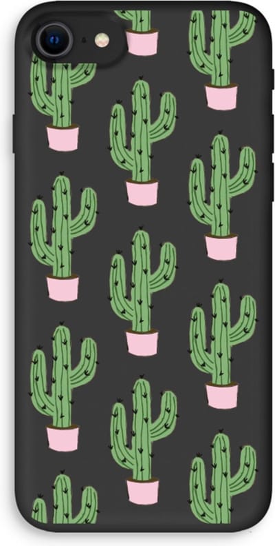 Case Company® - Hoesje geschikt voor iPhone SE 2020 hoesje - Cactus Lover - Biologisch Afbreekbaar Telefoonhoesje - Bescherming alle Kanten en Schermrand