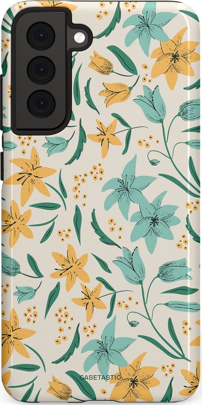 Casetastic Hoesje Geschikt voor Samsung S21 FE - Stijlvolle Beschermende Duo-layer Case - Sereen in bloei