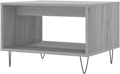 Salontafel - Bijzettafel Koffietafel - Woonkamer Inrichten - Bewerkt Hout - 60x50x40 cm - Grijs Sonoma