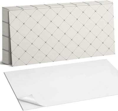 Coloray Plaktegels - Geometrisch ruitpatroon Zelfklevende Wandtegels - 40 cm x 20 cm - Romig Plaktegels - 10 stuks - Rechthoek PVC Tegels - Plaktegels Badkamer - Vloertegels Zelfklevend - Vinyl Tegels Zelfklevend - Portugese Tegels