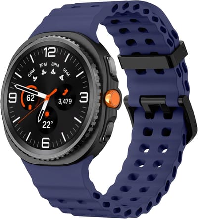 Strap-it Ocean siliconen bandje met gespsluiting geschikt voor Samsung Galaxy Watch 9 (40/44mm) / Watch 8 (40/44mm) / 8 Classic (46mm) - donkerblauw