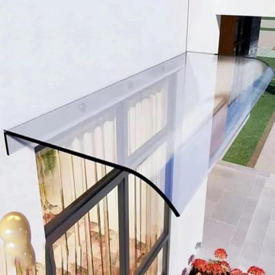 Anti-Uv raamluifel of voordeur luifel regenhoes, onzichtbare deurluifel transparante buitenluifel terrasafdekking beschutting zonnescherm, winddicht polycarbonaat veranda luifel (40 x 290 cm/16 x114)