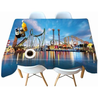 Zeegezicht Wereldpatroon Zee Speeltuin Tafelkleed Verdikken Katoen Rechthoekig Rond Tafelkleed Voor Bruiloft Picknick Feest 40 X 40CM gray
