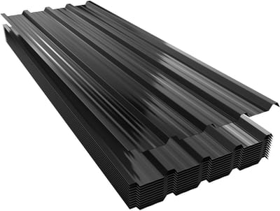 Verzinkt trapeziumplaat - Dakplaat metaal - Dakbedekking bouwen - Roestvrij verzinkt metaal - 1295 x 45 cm - Zwart