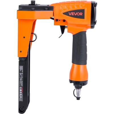 Pneumatische Kartonsluiting Nietmachine, 13 Gauge Pneumatische Kartonnietpistool voor 34,8 mm Kroon 16 mm & 19 mm Lengte, Diepte-Instelbaar 70-120 PSI Luchtniet