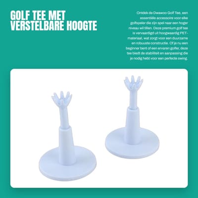 Dailygoods- Accessoires - Golf Tee - Verstelbare Hoogte 53-73 mm - T-base 53 mm - Duurzaam PET Materiaal - Lichtgewicht en Robuust - Golftee