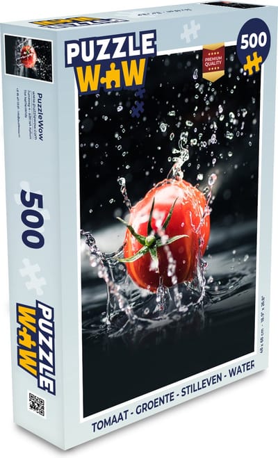 Puzzel Tomaat - Groente - Stilleven - Water - Rood - Legpuzzel - Puzzel 500 stukjes