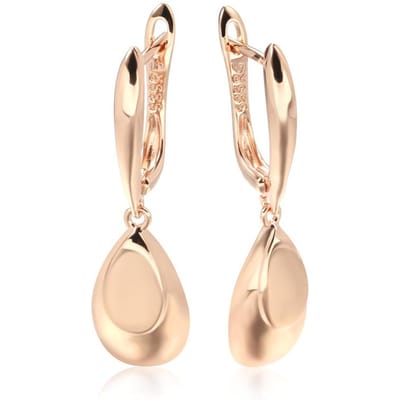 Boucles d'Oreilles Pendantes Brillantes Mode Couleur Or Rose Simple Boucle d'Oreille Goutte d'Eau Pour Femmes Haute Qualité Bijoux Fins Quotidien beige