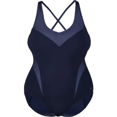 Arena W Isabel Light Cross Back One Piece Plus Navy Bright Blue size 1X | Bodies Outlet | Women | Blue