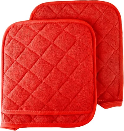 Pannenlap Set - 100% Katoen, Rood, 2-Delig