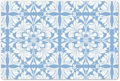 Placemats 45x30 cm - Placemat kunststof - 1 stuk - Tegel - Patroon - Wit - Blauw - Borden onderleggers - Decoratie voor op tafel - Keuken tafeldecoratie accessoires - Vinyl onderlegger - Tafelversiering