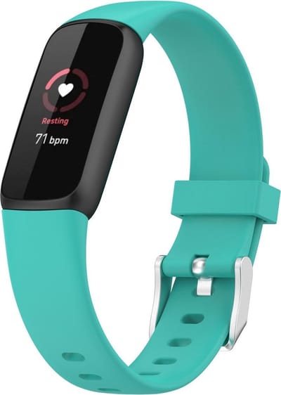By Qubix - Compatible Fitbit bandje - Geschikt voor fitbit luxe bandje - Sportbandje met gesp - Maat: Large - Turquoise Smartwatchbandje horlogeband polsband Armband Strap Band Watchband