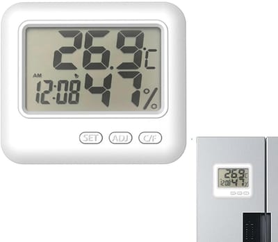 Temperatuur Vochtigheid Monitor - Klimaatmeter LCD - Binnenklimaat Bewaken - Helder LCD Display - 3.2 x 2.1 x 0.9 Inch