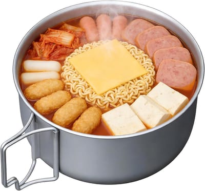 Campingpot Opvouwbaar - Waterkoker Pan - Koken Buiten - Verbeterde Warmteoverdracht - 1.4 Liter Capaciteit - Zilverkleurig