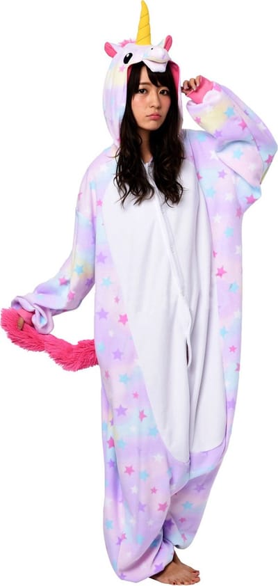KIMU® Onesie Sterren Eenhoorn Pakje - Maat 110-116 - Eenhoornpak Unicorn Kostuum Lila Pak - Unicornpak Kinderen Jumpsuit Pyjama Huispak Festival