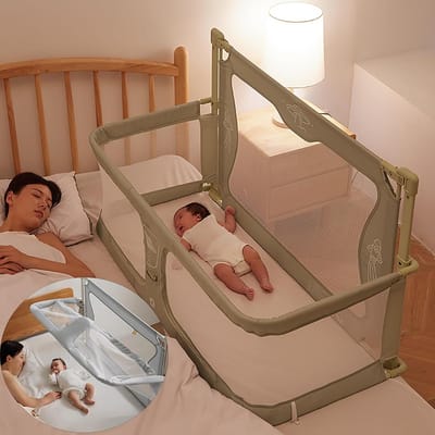 Schaalbare 3-in-1 Wieg en Bijzetbed voor Baby's, Verstelbare Hoogte en Opvouwbaar