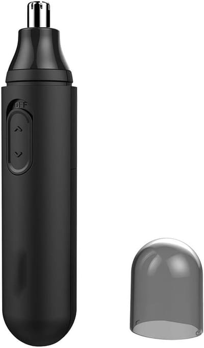 Elektrische wenkbrauwtrimmer, neus- en bakkebaardentrimmer, 2-in-1, prachtig geschenk, zwart.