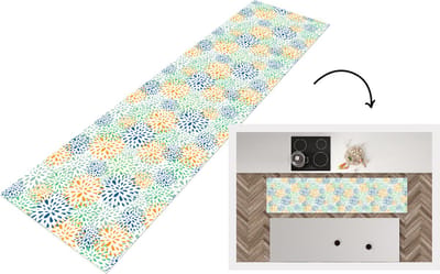 Keukenloper - Loper keuken - Vuurwerk - Bloemen - Regenboog - Patronen - 200x50 cm - Keukenloper vinyl