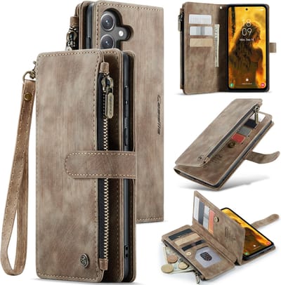 Hoesje - Geschikt voor Samsung Galaxy S24 FE Hoesje - CaseMe C30 Book Case met Portemonnee - Bruin