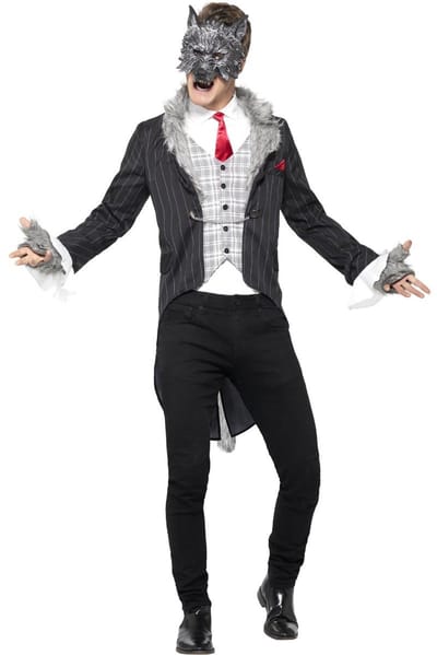 Smiffys Kostuum -M- Deluxe Big Bad Wolf Grijs