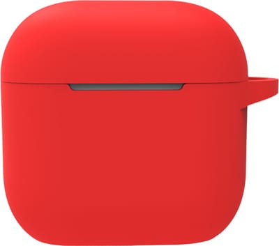 Hoesje - Geschikt voor Apple AirPods 4 - met Clip - Siliconen Hoes - Silicone Case Cover - Rood