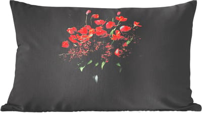 Sierkussens - Kussentjes Woonkamer - 50x30 cm - Boeket - Tulpen - Vaas - Rood