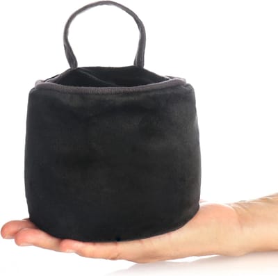 Candala deurstopper met handgreep - extra zwaar - 1,8 kg deurvastzetter met versterkte naden - functioneel woonaccessoire - remblok voor ramen en deuren (Rond - zwart)