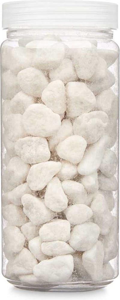 Giftdecor decoratie stenen/steentjes/kiezels - wit - 10-20 mm steentjes - potje 700 gram - Aquarium en vazen vulling