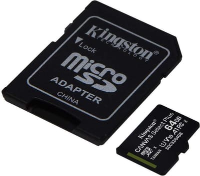 Kingston Canvas Select Plus microSD Card 10 UHS-I - 64GB - inclusief SD adapter