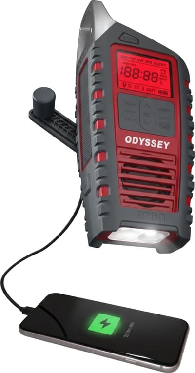 Eton Odyssey DAB+ Noodradio opwindbaar - solar techniek - noodpakket - bluetooth - noodverlichting