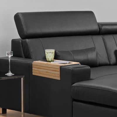 Candala - armleuning dienblad, bamboe, tafeltje voor bankleuning, BxD: 42 x 34 cm, flexibel bank-dienblad, sofa, natuur