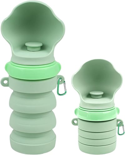honden drinkfles-honden drinkfles onderweg-Opvouwbare waterfles voor honden - Knijpfles voor op reis - Siliconen van voedingskwaliteit - Puppy Essentials - Wandelen, kamperen en reisaccessoires (groen)