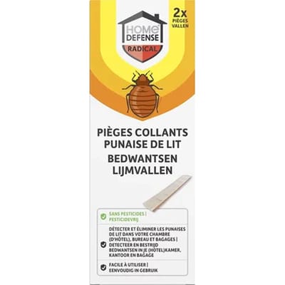 Home Defense - Bedwantsen lijmvallen 2 stuks - Effectieve bedwantsenbestrijding - Veilig voor kinderen en huisdieren - Bedwantsen bestrijdingsmiddel - Bed Bug
