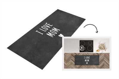 Keukenloper - Loper keuken - Spreuken - Quotes I Love Mom - Mam - Moederdag cadeau voor mama - 120x50 cm - Keukenloper vinyl
