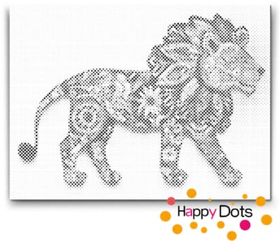 HappyDots DOT Painting Mandala Dieren 05 - Leeuw - 40x50cm