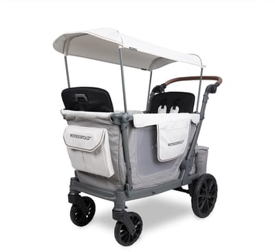 WonderFold L2 GRY Bolderkar - Dubbele kinderwagen - Opvouwbaar - Grijs - (Draagvermogen tot 51.9kg)