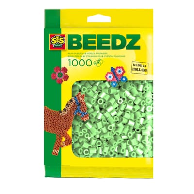 SES Creative Beedz Strijkkralen - Navulling Mintgroen - Vanaf 5 Jaar - 1000 Stuks - Knutselen - PVC-Vrij - Schoencadeautjes Sinterklaas
