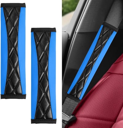 Gordelbeschermers Auto - Schouderkussens Autogordel - Verbeterd Rijcomfort - Antislip Spons Voering - 2 Stuks - Zwart