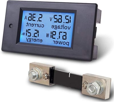 Energie Monitor - Stroommeter Paneel - Energie Verbruik Meten - LCD Scherm - 100A - Zwart