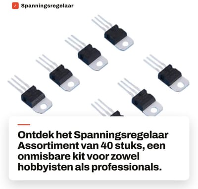 Dailygoods - Spanningsregelaar Assortiment - Voltage Regulator Kit - 40 Stuks - TO-220 - Geschikt voor diverse toepassingen - Handig voor hobbyisten e...