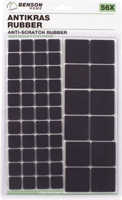 Benson Antikras rubber - zwart - meubelvilt - 56-delig - antikras viltjes