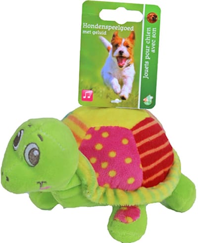 Boony hondenspeelgoed pluche schildpad, 16 cm met piep