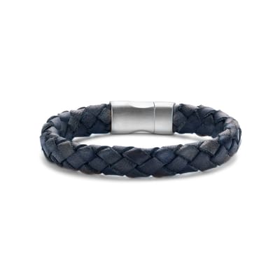 Frank 1967 bracelet blue braided leather 20cm ips