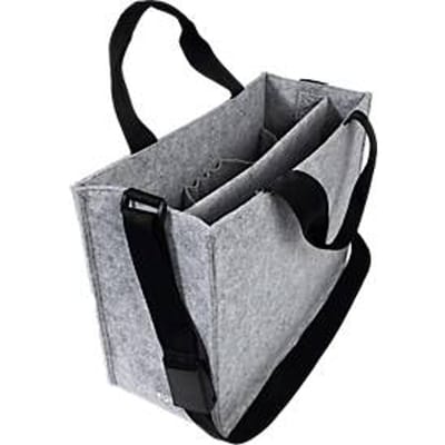 Laptoptas Sigel Desk Sharing Bag Classic M, voor laptops tot 15,4″, 2 grote en 5 kleine vakken, handgrepen, schouderriem, synthetisch vilt, lichtgrijs